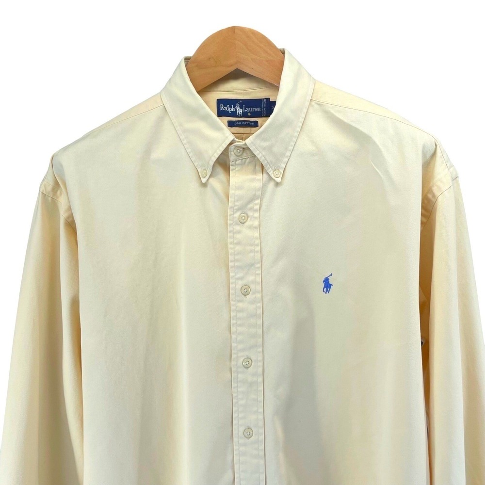 Ralph Lauren Classic Fit Oxford Shirt Mens XL Butter Yellow Button Down Cotton